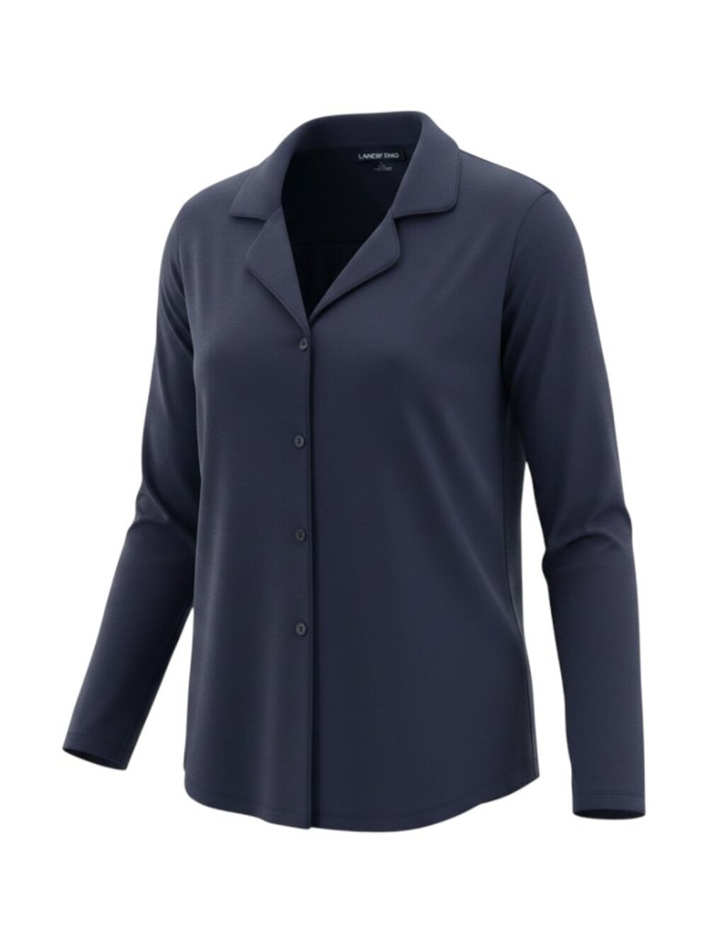 Lands' End Button Down Shirt L Navy